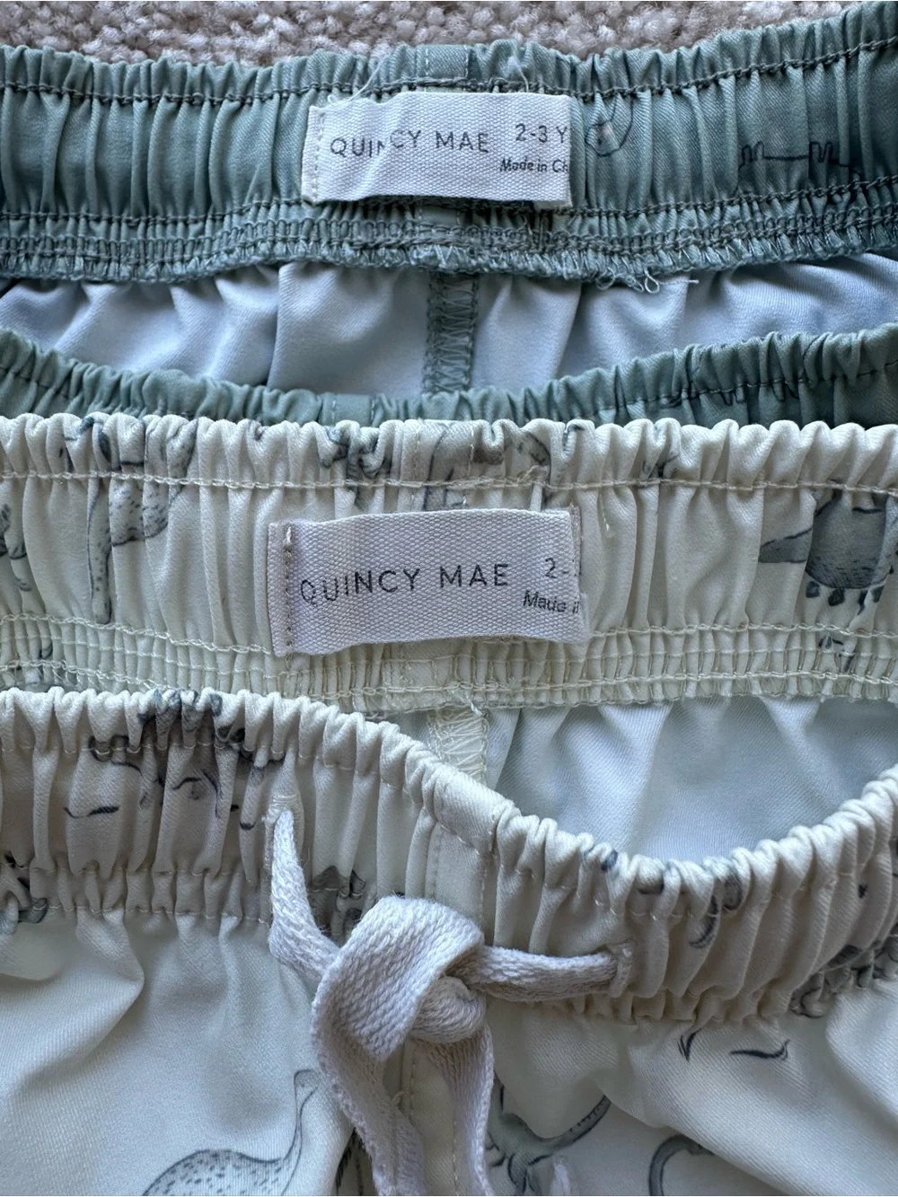 Quincy Mae Rashguard and swim shorts Two-Piece Sets - Yellow, Beige, Sage